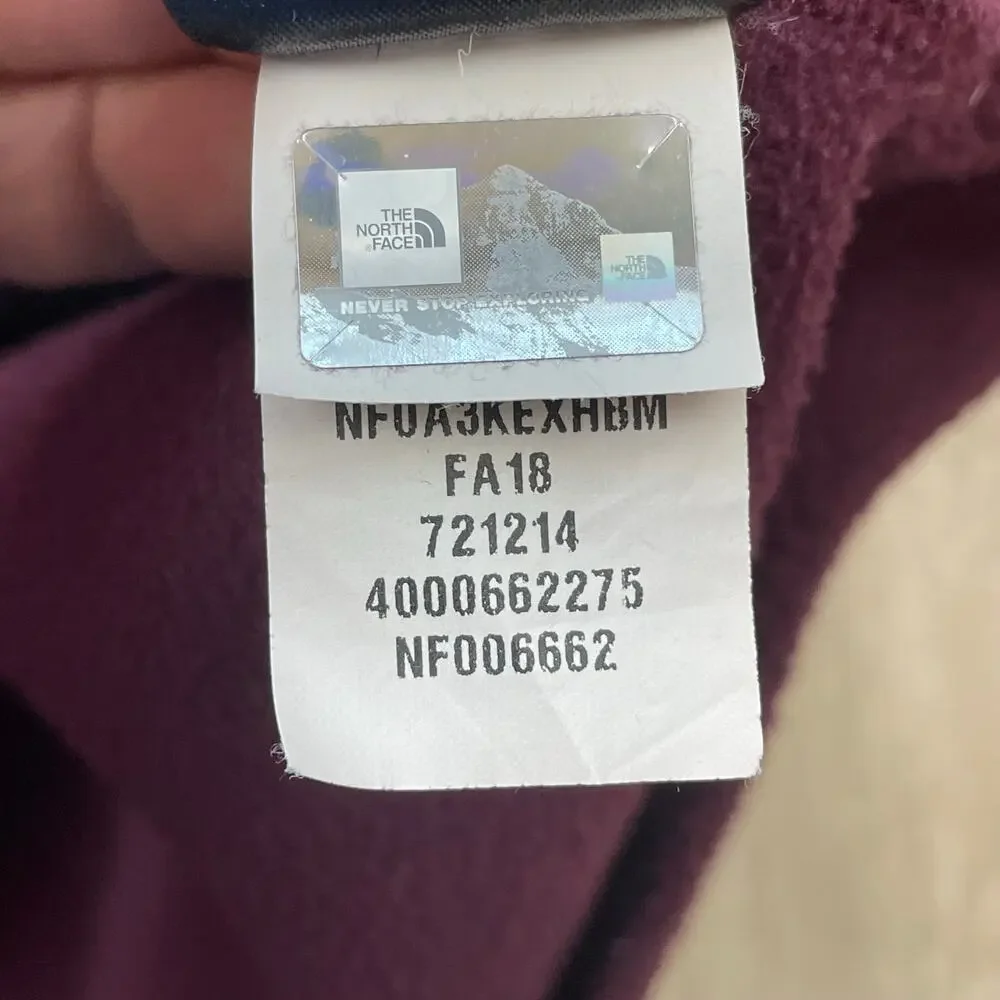 The North Face Mens Small Burgundy Fleece Pullover Jacket Snap Zip Outdoor